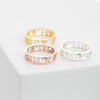 Hollow Letter Stainless Steel Custom Ring Anillos Mujer Gold  Engraved Rings For Women Bagues Pour Femme Wedding Rings BFF