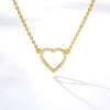 Hollow Love Heart Crytal Necklace Women Collares De Moda 2023 Jewelry Ketting Choker Necklaces Pendents Birthday Gifts