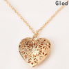 Hollow Love Heart Locket Necklace Pendant 2 Colors Openable Vintage Gift For Lover