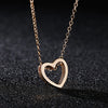 Hollow Out Heart Shaped Women Necklaces Pendant Simple Valentine's Day Gift Lovers Metal Chain Party Jewelry Choker