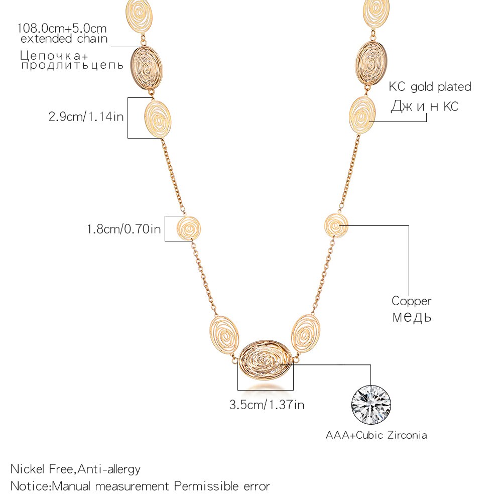 Hollow Oval Flower Pendant Necklaces For Woman Gold Color Long Sweater Chain Necklaces Bohemia Jewelry Accessories Gifts