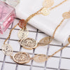 Hollow Oval Flower Pendant Necklaces For Woman Gold Color Long Sweater Chain Necklaces Bohemia Jewelry Accessories Gifts