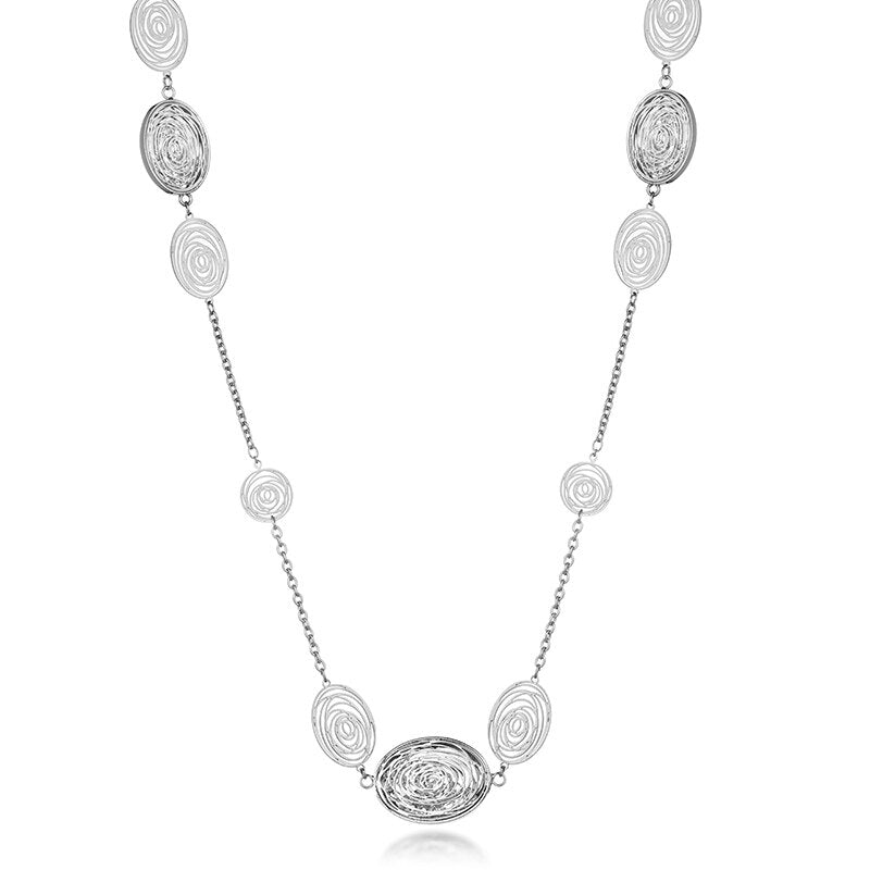 Hollow Oval Flower Pendant Necklaces For Woman Gold Color Long Sweater Chain Necklaces Bohemia Jewelry Accessories Gifts