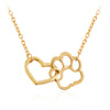 Hollow Pet Paw Footprint Necklaces Cute Animal Dog Cat Love Heart Pendant Necklace For Women Girls Jewelry Necklace