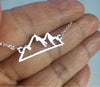 Hollow Small Mountain Peak Top Range Motivational Alpine Camping Campers Biking Rock Hill Landscape Scenery Charm Chain Necklace