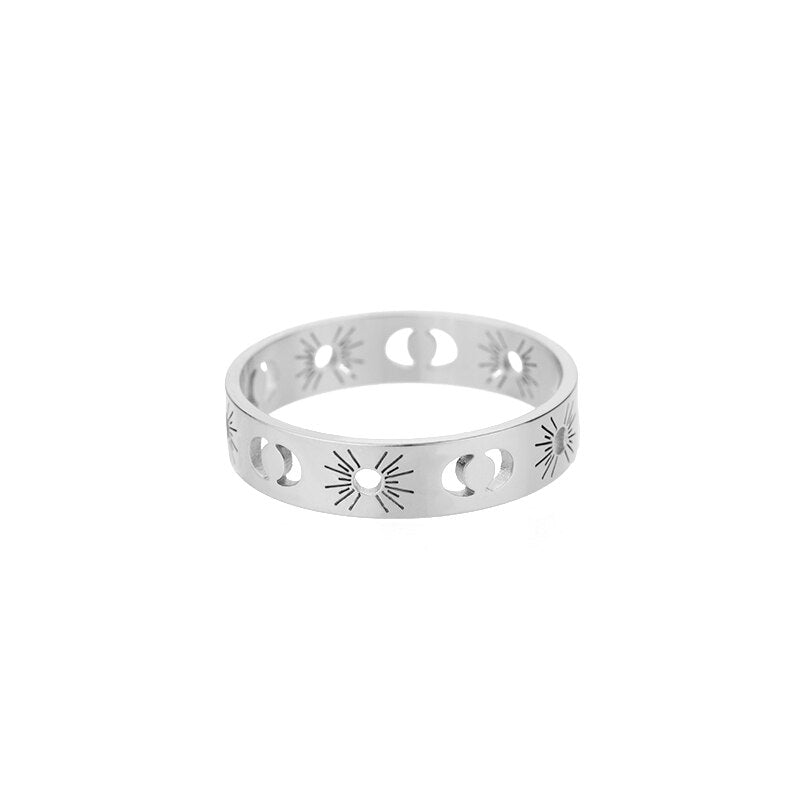 Hollow Stars Rings for Women Stainless Steel Gold Color Geometric Couple Ring 2023 Trend Wedding Aesthetic Jewelry anillos mujer