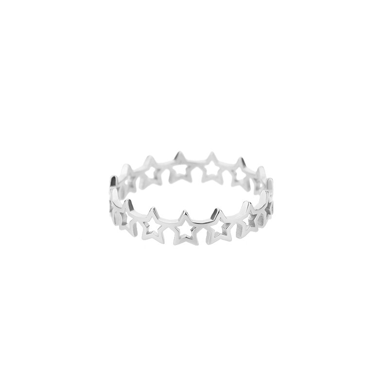 Hollow Stars Rings for Women Stainless Steel Gold Color Geometric Couple Ring 2023 Trend Wedding Aesthetic Jewelry anillos mujer