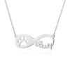 Hollowed Dog Paw Infinity Name Engraved Choker Necklace 925 Sterling Silver Custom Personalized Statement Necklace For Women Men