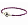 Honeysuckle Pink Clasp Leather Bracelets 100% 925 Sterling-Silver-Jewelry