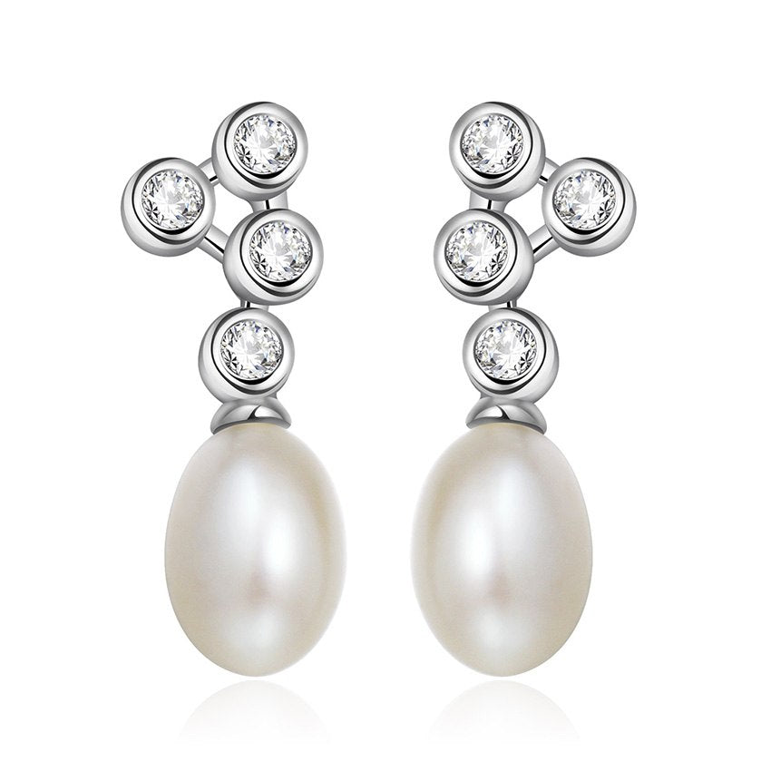 100% Genuine Brand Natural Pearl Jewelry Drop Earrings For Women 925 Sterling Silver brincos boucle d'oreille Best Gift