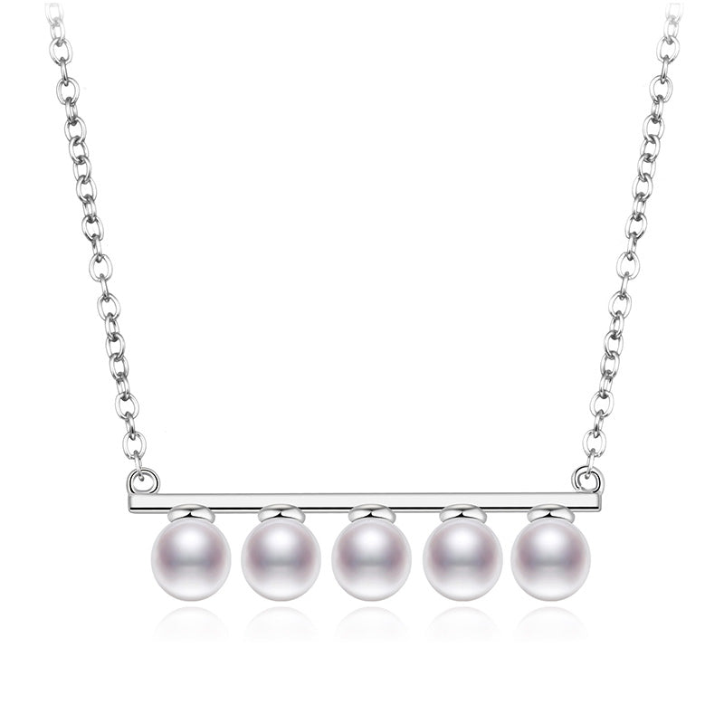 2020 A Row of Pearl Short Necklace 925 Sterling Silver & Natural pearl Necklace For Woman Fine Jewelry Gifts
