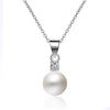 2020 Classic Simple 925 Sterling Silver Chain Natural Pearl Necklace for Women Pendant Jewelry Necklace For Gift
