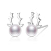 2020 Fashion Lovely 925 Sterling Silver Natural Pearl Stud Earring Lovely Antlers For Women Gift Jewelry
