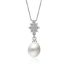 2020 Fashion Style High Quality Natural Pearl 925 Sterling Silver Pendant Necklace Jewelry flower for Women