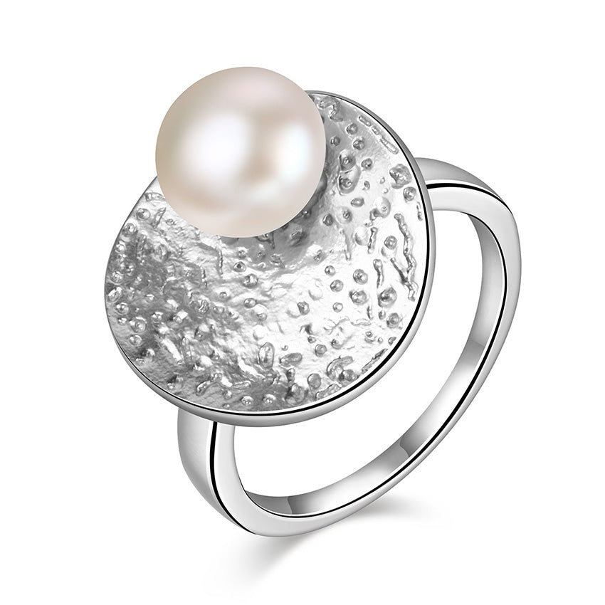2020 New Design 925 Sterling Silver Natural Pearl Rings Jewelry for Women Simple Unique for Party with Box