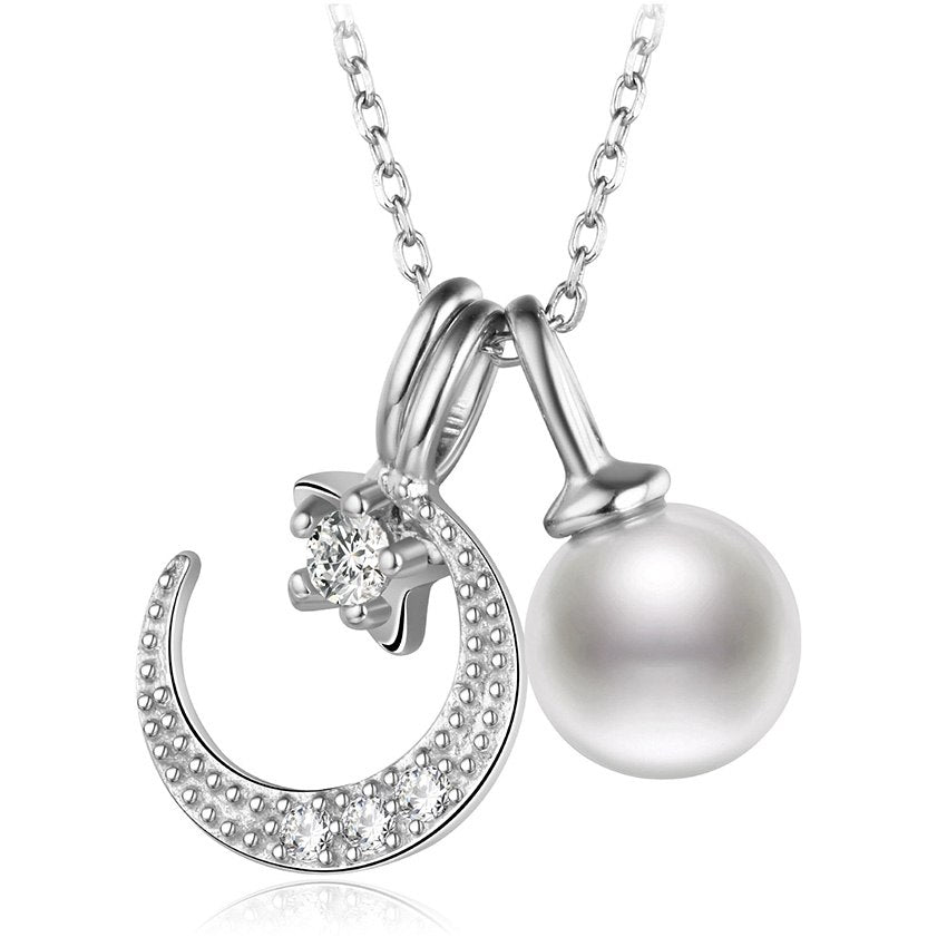 2020 New Design Lovely Stars Moon Natural Pearl 925 Sterling Silver Fine Jewelry for Girlfriend Gifts Jewelry