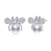 2020 New Fashion 925 Sliver Zircon Bee Earrings Temperament Natural Pearl Jewelry Stud Earring Birthd Gift