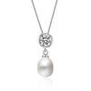 2020 New Fashion 925 Sterling Silver Natural Pearl Pendant Necklace with Chain for Women Jewelry Wedding