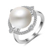 2020 New Trendy Pearl Jewelry Luxury Rings 100% Genuine Real Natural Pearl 925 Sterling Silver Finger Ring