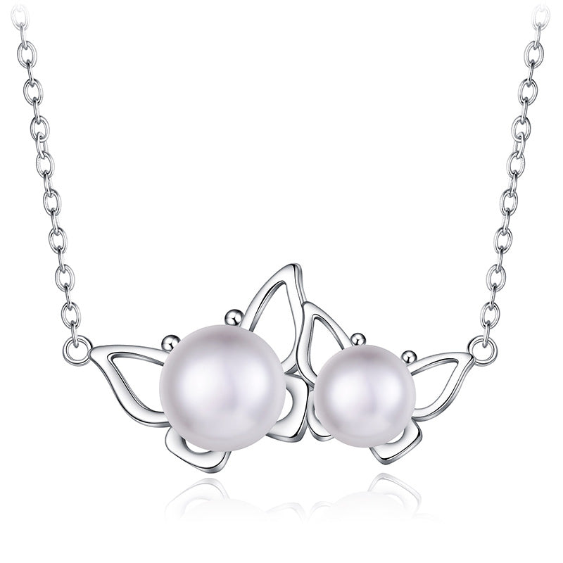 2020 Real Natural Pearl Pendants 925 Silver Necklace Women White pearl Crystal Wedding Classic Fine Jewelry