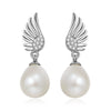 8-9mm AAA Quality Angel Wing Pearl Earrings For Women Party Gift Sterling Silver Drop Earring Best Friend Gift