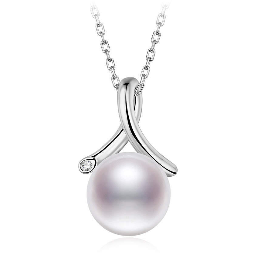 925 Sterling Silver Natural Pearl Pendant Necklace Long Chain Necklace Jewelry Wedding Necklace Accessories