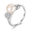 Classic Elegance 2020 Natural Pearl 925 Sterling Silver Rings Jewelry for Women Wedding Holid Accessorie Box