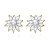 Elegant Flower Natural Pearl Top Quality Zirconia Stud Earring 925 Sterling Silver Women Fine Jewelry Gift