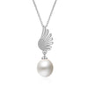 Fashion Angel Wings Pearl Pendant Necklace Newest Design Real Pearl with 925 Sterling Silver Jewelry Best Gift