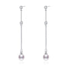 Fashion Long Chain Dangle Earrings For Women Girls Elegant Romantic 925 Sterling Silver Pearl Brincos Jewelry