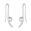 Fashion Women Genuine Natural Pearl Unique Design Drop Earrings with 925 Sterling Silver Brincos Gift Box
