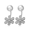 Flower Earrings For Women 7MM Natural Pearl with 925 Sterling Silver Stud Earring Brincos Party Jewelry Gift