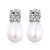 HOT CHEAP SALE!!Real Pearl 925 Silver Earrings Stud Earrings Fashion Girls' Female Lady's Jewelry Nice Gifts