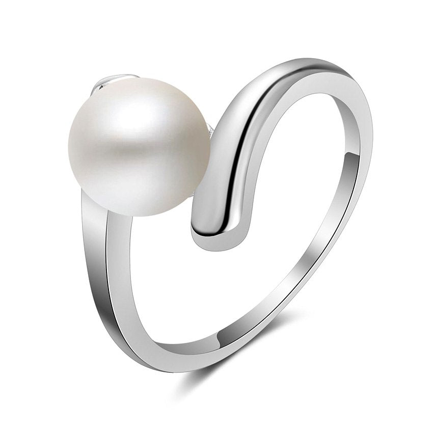 High Quality 925 Sterling Silver Natural Pearl 2020 New Fashion Jewelry Vintage Women Wedding Rings Gifts