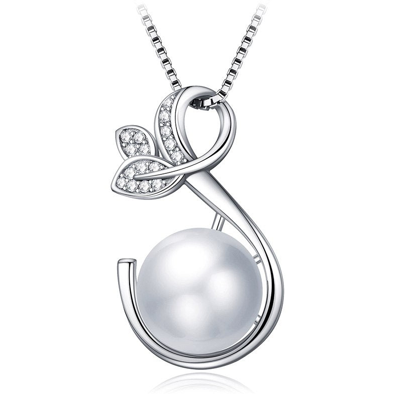 High Quality Leaves Pendant Bijoux 2020 Natural Pearls 925 Sterling Silver Necklace For Women Charm Jewelry