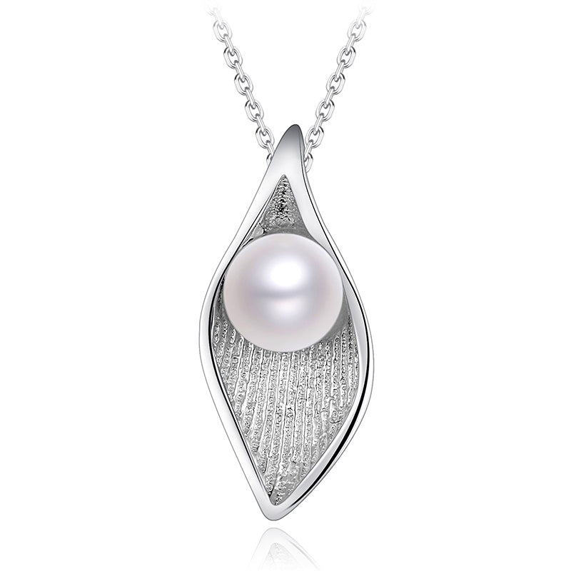 High Quality Nature Pearl Summer Collection 925 Sterling Silver Leaves Pendant Necklaces for Wedding Bijoux