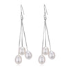 Natural Pearl Bridal Wedding Jewelry For Women Girl 925 Sterling Silver Long Tassel Drop Earring With Gift Box