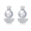 Natural Pearl Earrings Female Angel 925 Sterling Silver Cute Stud Earrings Fashion Accessories for Women Wedding Gifts