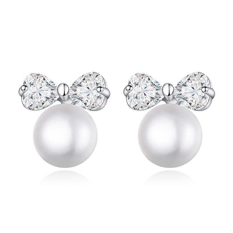 New Arrival Fashion Pearl Stud Earrings New Natural 5.5-6mm White Pearl Earrings for wedding jewelry gift