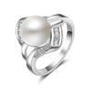 Newest Trendy Pearl Jewelry Luxury Rings Real Natural Pearl 925 Sterling Silver For Women Gift With Box