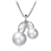 Pearl Cherry Pendant Necklaces for Women 100% 925 Sterling Silver Genuine Silver Jewelry Collares Gift 2020 Maxi Collier