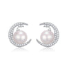 Pearl Natural Pearl Earrings 100% 925 sterling silver Stud Earrings for Women jewelry Moon Earring Wedding