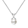 Pure Luxury Collares 925 Sterling Silver Cross Link Chain Natural Pearl Necklaces & Pendants for Women Party