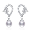 Real Pearl Drop Earrings For Women Fashion Silver Earrings Natural Pearl Dangle Earring Wedding Jewelry