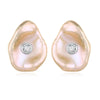 Women Pearl Stud Earrings 925 Silver Earrings Real Natural Pearl Baroque Earrings Flat Brincos woman jewelry