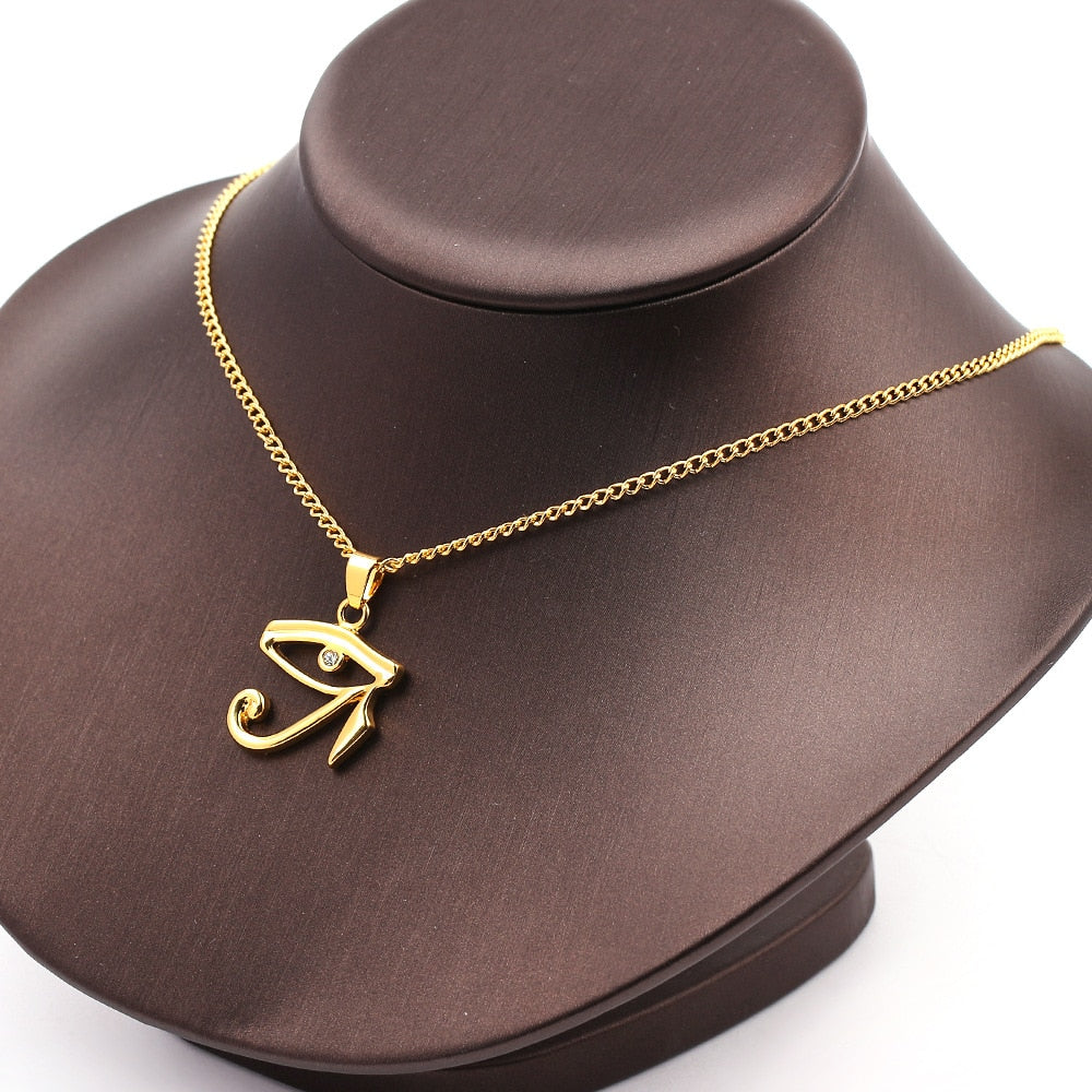 Horus Eye Necklace, Eye Of Horus, Ra Eyes Necklace, Eyes Of Ra, Gold Filled Horus Necklaces, Golden Horus Layering Necklaces