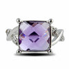 Hot 1pc New Silver Ring Purple Large Zircon Square Plated Crystal Engagement Wedding 3 Size 2 color