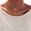 2021 Lovely Style 2 layers Love Heart Adjustable Necklace Multilayer Chain Choker Necklace For Gift 2 Pcs/Set чокер