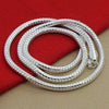 925 Stamped Silver 4MM Solid chain snake necklace For men women  gorgeous charm wedding accessories jewelry