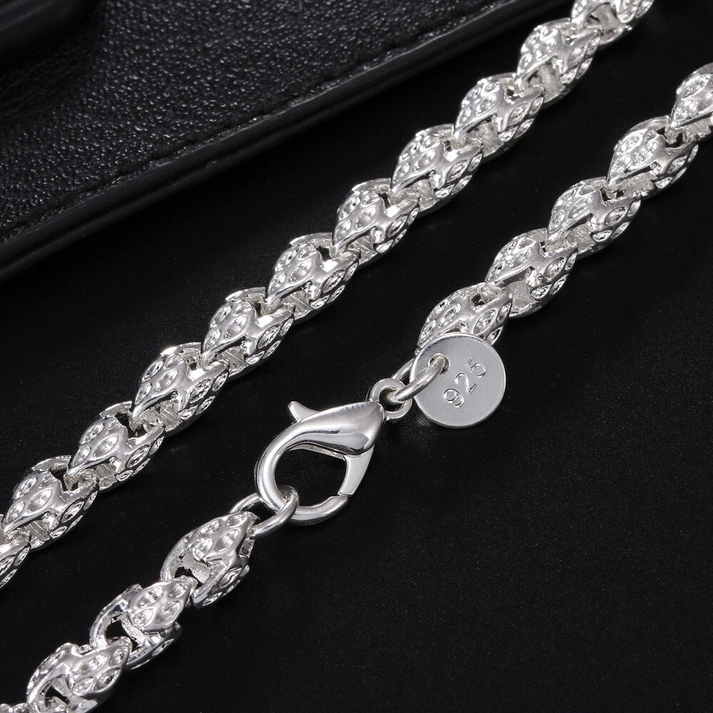 925 Stamped Silver 5MM Faucet Chain 20-24Inch Necklace For Woman Man Wedding party Jewelry noble Christmas gifts
